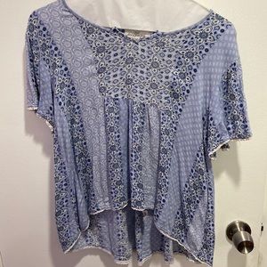 Blue floral blouse